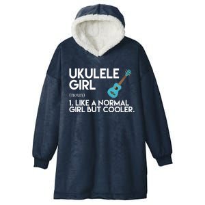 Ukulele Girl Like A Norm Girl But Cooler Hooded Wearable Blanket