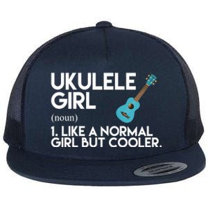 Ukulele Girl Like A Norm Girl But Cooler Flat Bill Trucker Hat