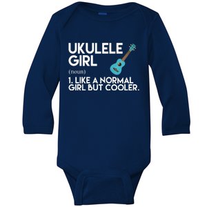 Ukulele Girl Like A Norm Girl But Cooler Baby Long Sleeve Bodysuit