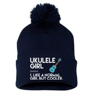 Ukulele Girl Like A Norm Girl But Cooler Pom Pom 12in Knit Beanie