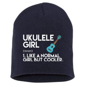 Ukulele Girl Like A Norm Girl But Cooler Short Acrylic Beanie