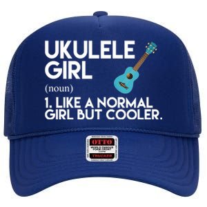 Ukulele Girl Like A Norm Girl But Cooler High Crown Mesh Back Trucker Hat