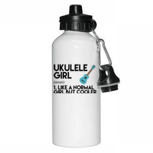 Ukulele Girl Like A Norm Girl But Cooler Aluminum Water Bottle