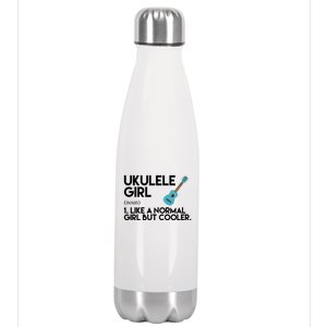 Ukulele Girl Like A Norm Girl But Cooler Stainless Steel Insulated Water Bottle