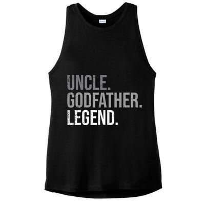  Uncle Godfather Legend Best Godfather Proposal Baptism Ladies PosiCharge Tri-Blend Wicking Tank