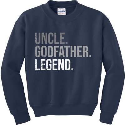  Uncle Godfather Legend Best Godfather Proposal Baptism Kids Sweatshirt