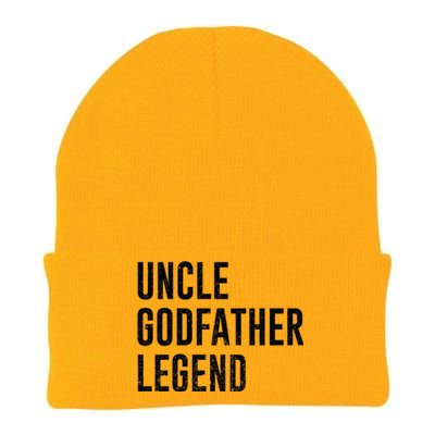 Uncle Godfather Legend For A Favorite Uncle Family Baptism Knit Cap Winter Beanie