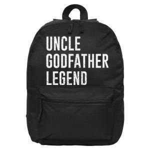 Uncle Godfather Legend For A Favorite Uncle Family Baptism 16 in Basic Backpack