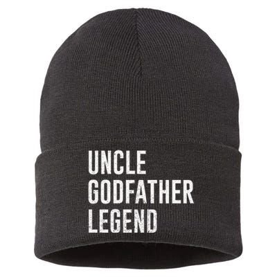 Uncle Godfather Legend For A Favorite Uncle Family Baptism Sustainable Knit Beanie