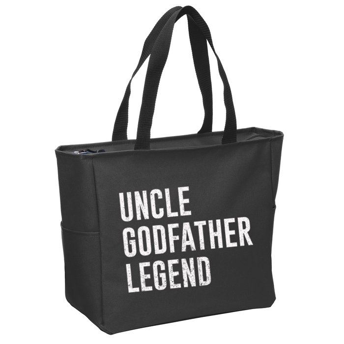 Uncle Godfather Legend For A Favorite Uncle Family Baptism Zip Tote Bag