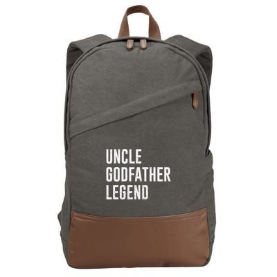 Uncle Godfather Legend For A Favorite Uncle Family Baptism Cotton Canvas Backpack