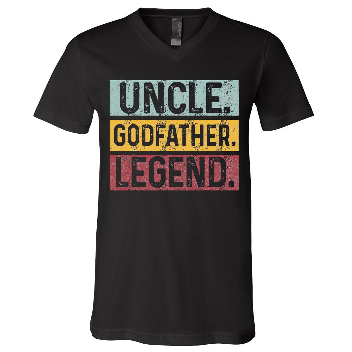 Uncle Godfather Legend Vintage Happy Fathers Day Gift V-Neck T-Shirt