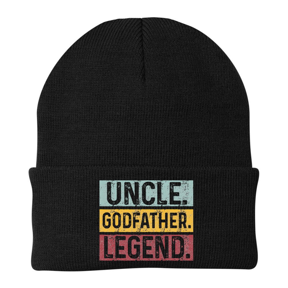 Uncle Godfather Legend Vintage Happy Fathers Day Gift Beanie