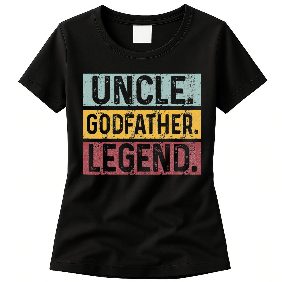 Uncle Godfather Legend Vintage Happy Fathers Day Gift Womens T-Shirt