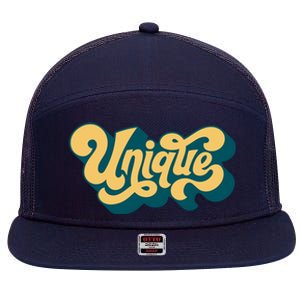 Unique Graffiti Logo One Of A Kind 7 Panel Mesh Trucker Snapback Hat