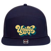 Unique Graffiti Logo One Of A Kind 7 Panel Mesh Trucker Snapback Hat