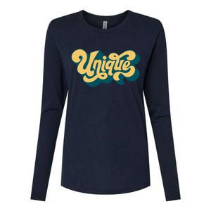 Unique Graffiti Logo One Of A Kind Womens Cotton Relaxed Long Sleeve T-Shirt