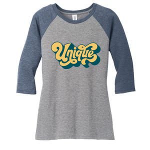 Unique Graffiti Logo One Of A Kind Women's Tri-Blend 3/4-Sleeve Raglan Shirt