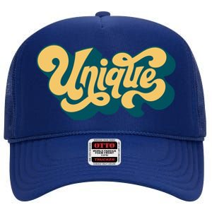 Unique Graffiti Logo One Of A Kind High Crown Mesh Back Trucker Hat