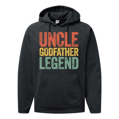 Uncle Godfather Legend Father's Day Performance Fleece Hoodie