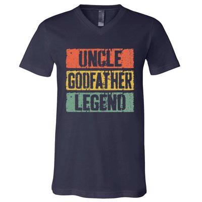 Uncle Godfather Legend Fathers Day V-Neck T-Shirt