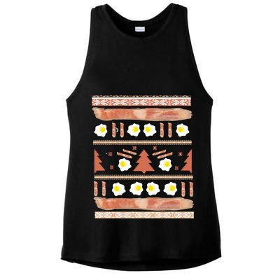Ugly Bacon And Eggs Christmas Sweater Ladies PosiCharge Tri-Blend Wicking Tank