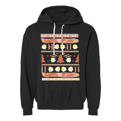 Ugly Bacon And Eggs Christmas Sweater Garment-Dyed Fleece Hoodie