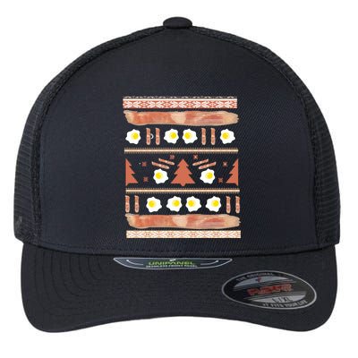Ugly Bacon And Eggs Christmas Sweater Flexfit Unipanel Trucker Cap