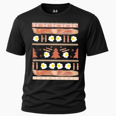 Ugly Bacon And Eggs Christmas Sweater Performance Shirt