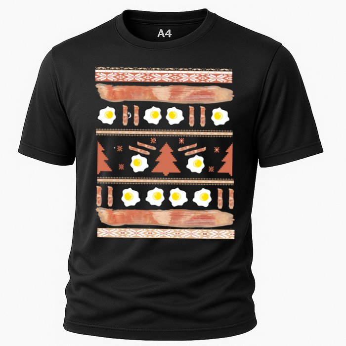 Ugly Bacon And Eggs Christmas Sweater Performance Shirt