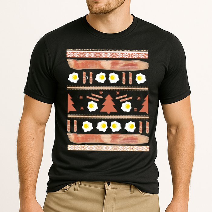 Ugly Bacon And Eggs Christmas Sweater Performance Shirt