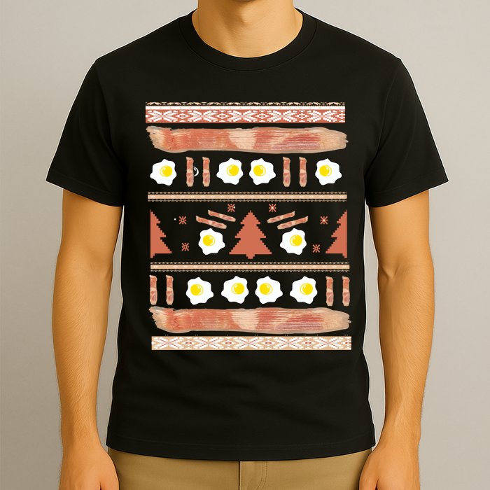 Ugly Bacon And Eggs Christmas Sweater T-Shirt