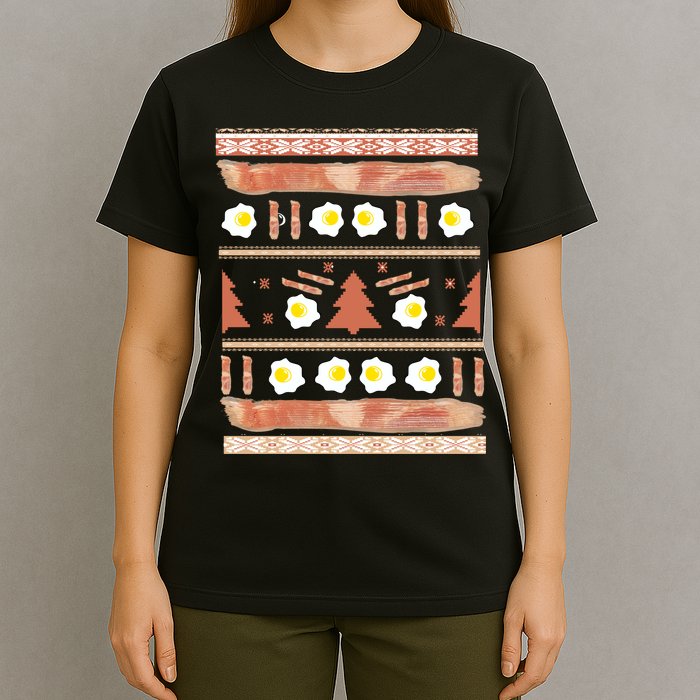 Ugly Bacon And Eggs Christmas Sweater T-Shirt