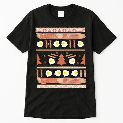 Ugly Bacon And Eggs Christmas Sweater Tall T-Shirt