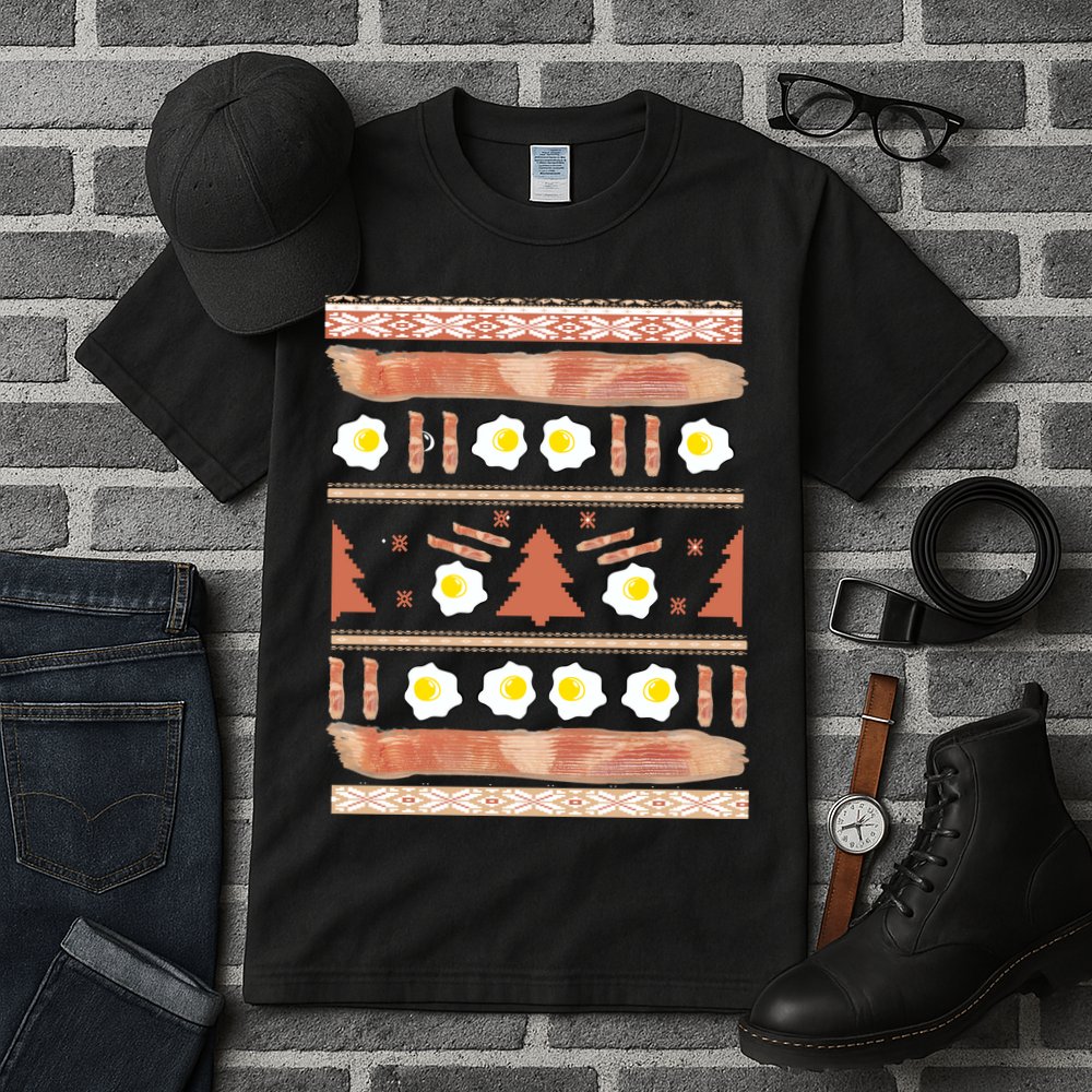 Ugly Bacon And Eggs Christmas Sweater Tall T-Shirt