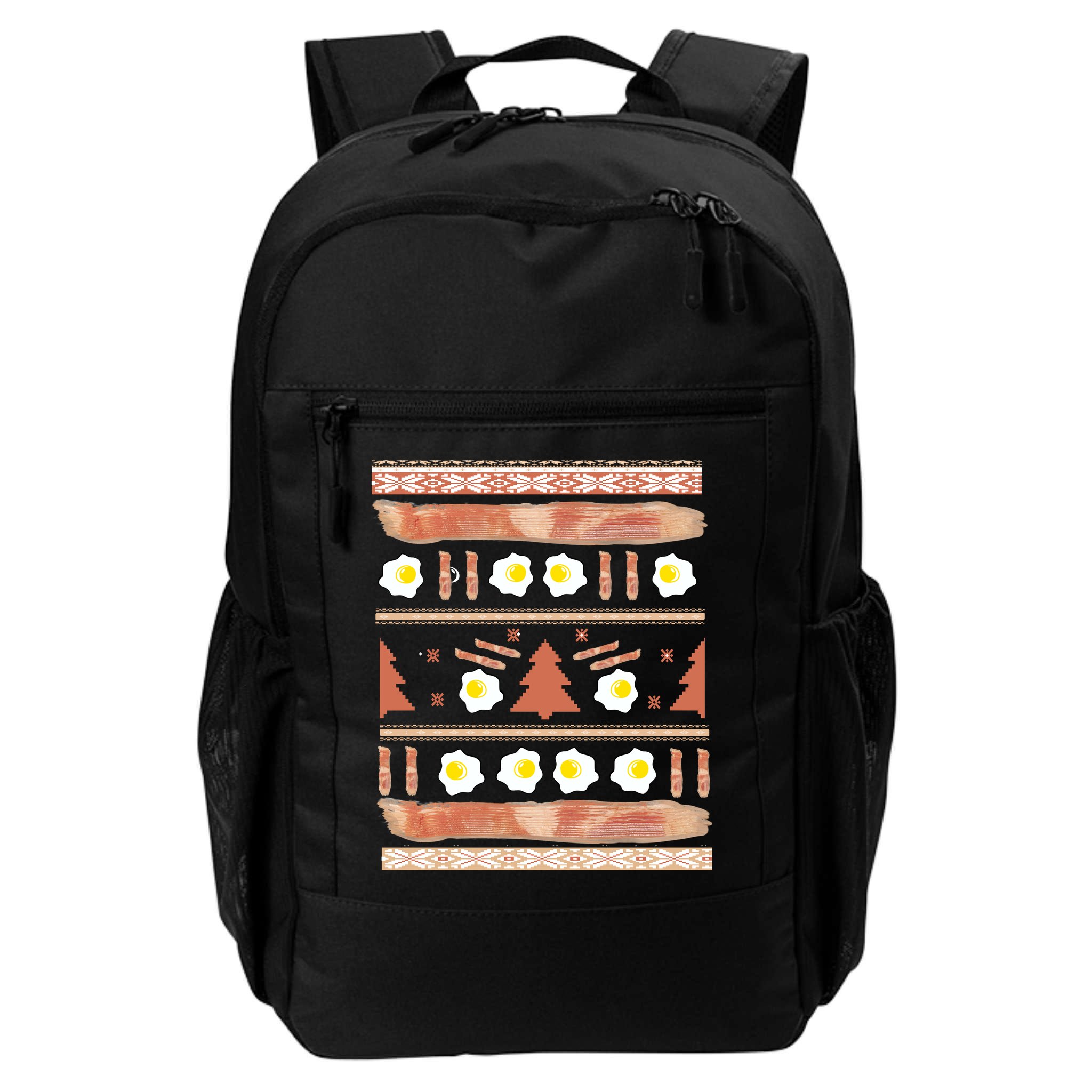 Ugly Bacon And Eggs Christmas Sweater Backpack