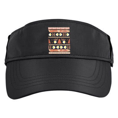 Ugly Bacon And Eggs Christmas Sweater Adult Drive Performance Visor