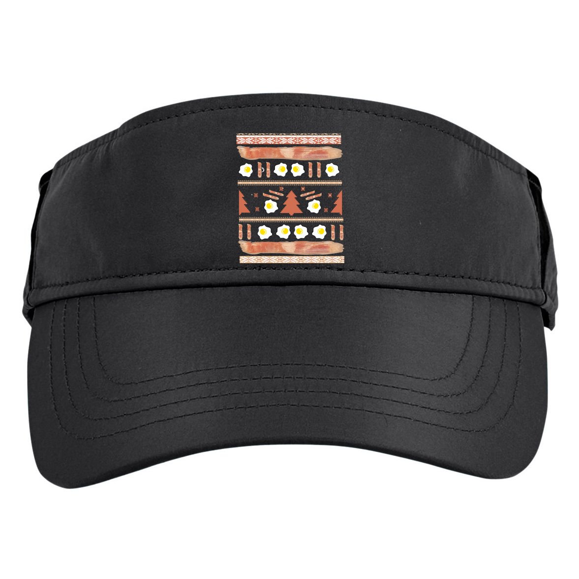 Ugly Bacon And Eggs Christmas Sweater Adult Drive Performance Visor