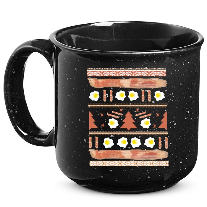 Ugly Bacon And Eggs Christmas Sweater 15oz Campfire Ceramic Mug