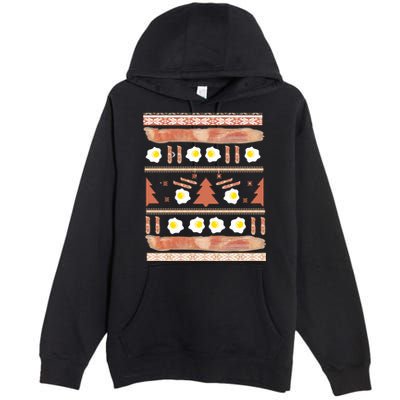 Ugly Bacon And Eggs Christmas Sweater Premium Pullover Hoodie