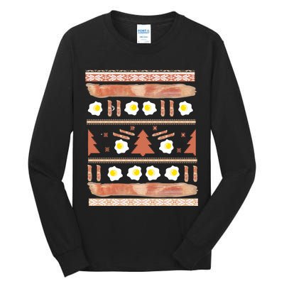 Ugly Bacon And Eggs Christmas Sweater Tall Long Sleeve T-Shirt