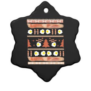 Ugly Bacon And Eggs Christmas Sweater Ceramic Star Ornament