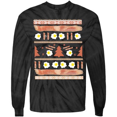 Ugly Bacon And Eggs Christmas Sweater Tie-Dye Long Sleeve Shirt