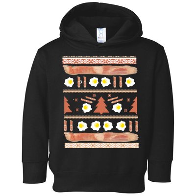 Ugly Bacon And Eggs Christmas Sweater Toddler Hoodie