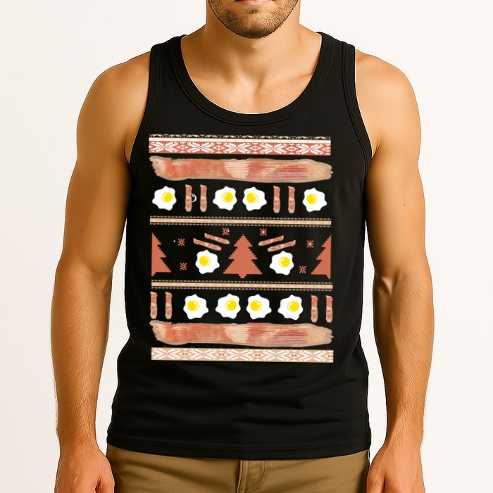 Ugly Bacon And Eggs Christmas Sweater Tank Top