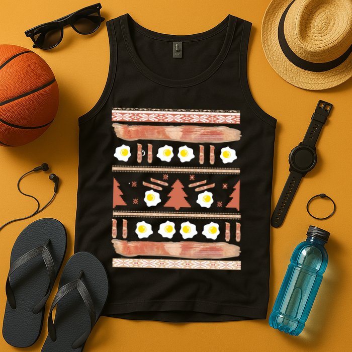 Ugly Bacon And Eggs Christmas Sweater Tank Top
