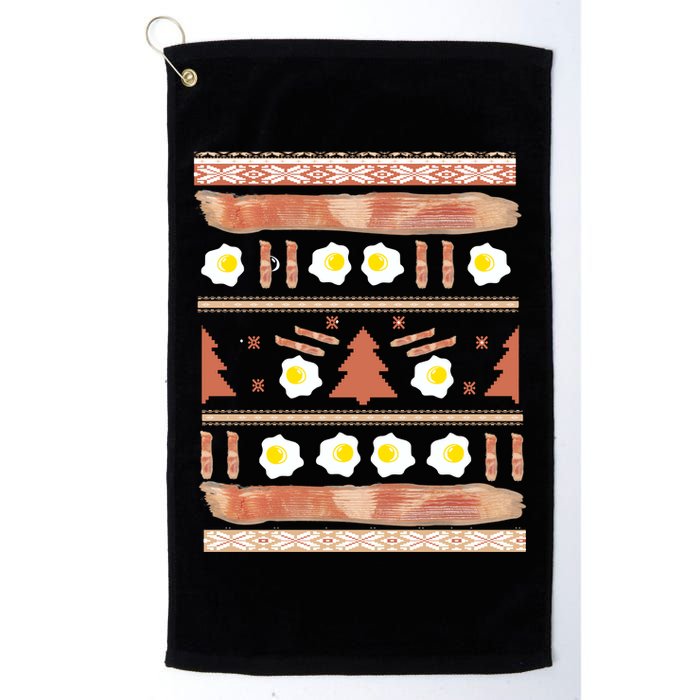 Ugly Bacon And Eggs Christmas Sweater Golf Towel