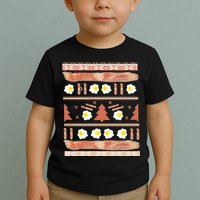 Ugly Bacon And Eggs Christmas Sweater Toddler T-Shirt