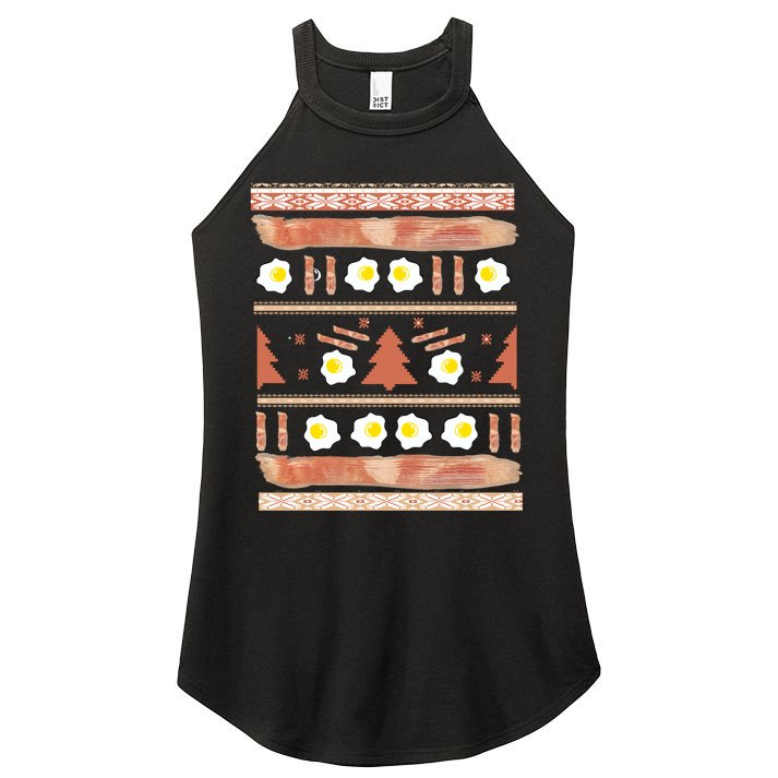 Ugly Bacon And Eggs Christmas Sweater Women's Perfect Tri Rocker Tank