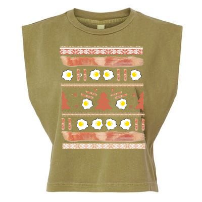 Ugly Bacon And Eggs Christmas Sweater Garment-Dyed Women's Muscle Tee